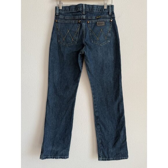 Wrangler Retro Jeans Boys Size 16 Dark Wash Western Cowboy Adjustable Waist Boot - Picture 2 of 13